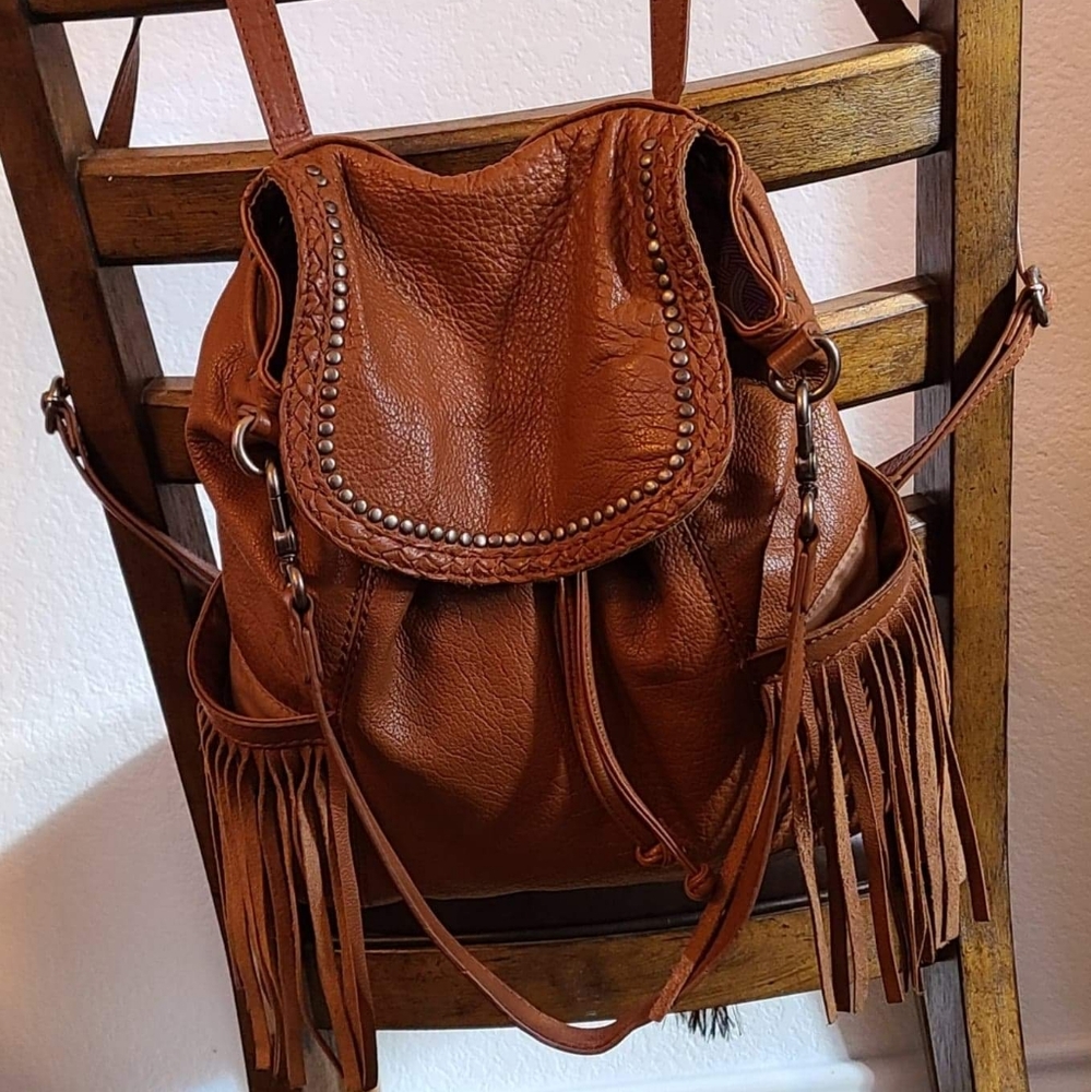 The SAK leather bohemian convertible backpack bag